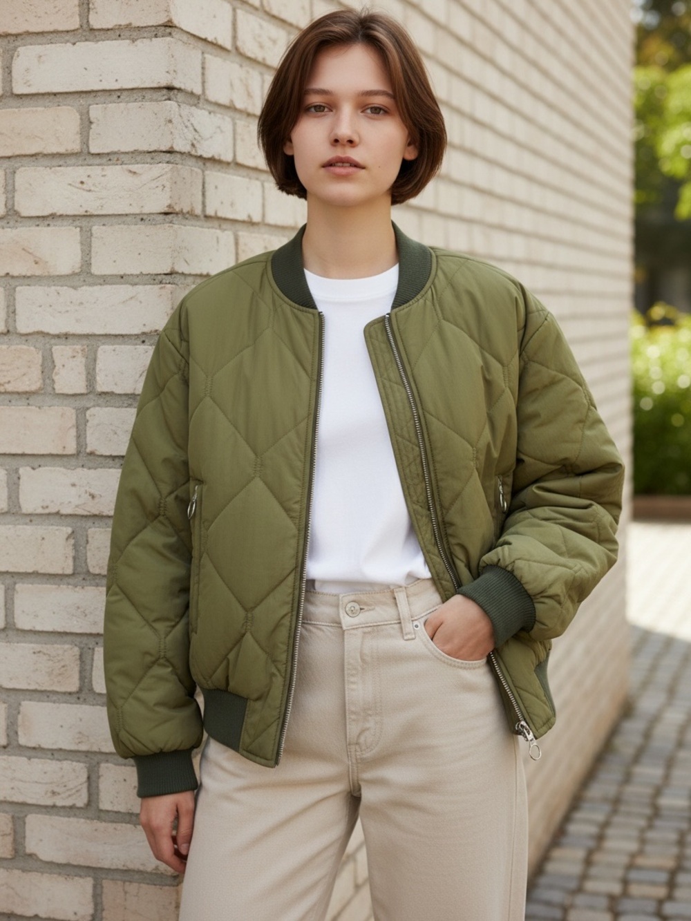 AYR The Heavy Rotation reversible bomber Jacket in green size large